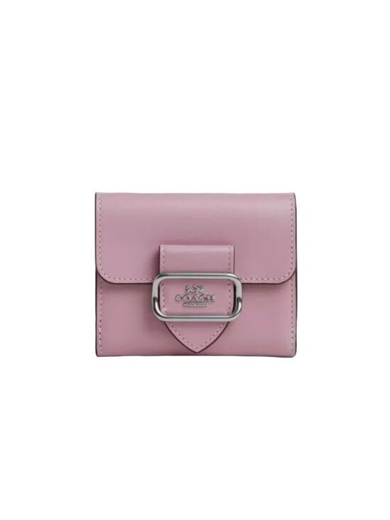 Coach Handbags - COACH LEATHER MORGAN WALLET IN SILVER/TULIP